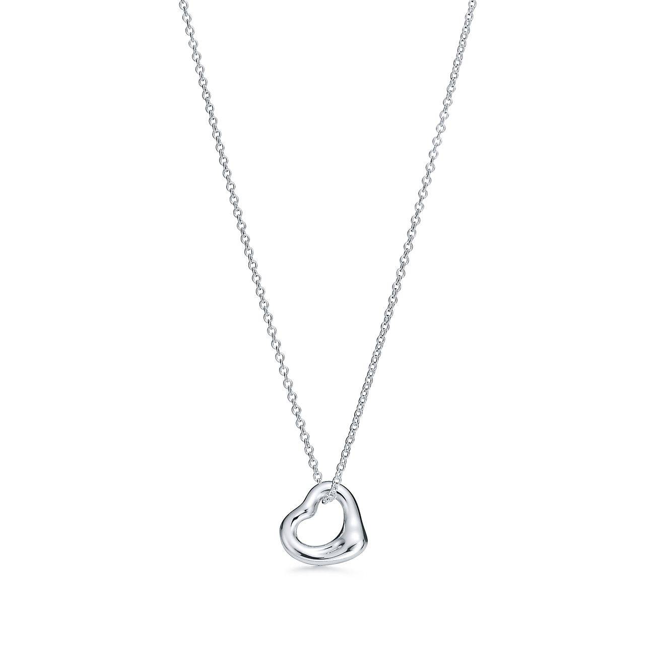 T*f*ny  elsa peretti® open heart pendant in silver, 11 mm