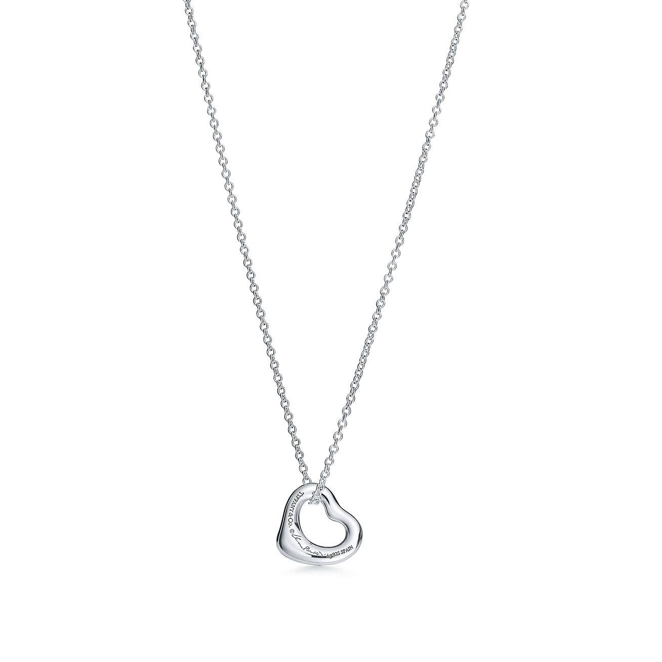 T*f*ny  elsa peretti® open heart pendant in silver, 11 mm