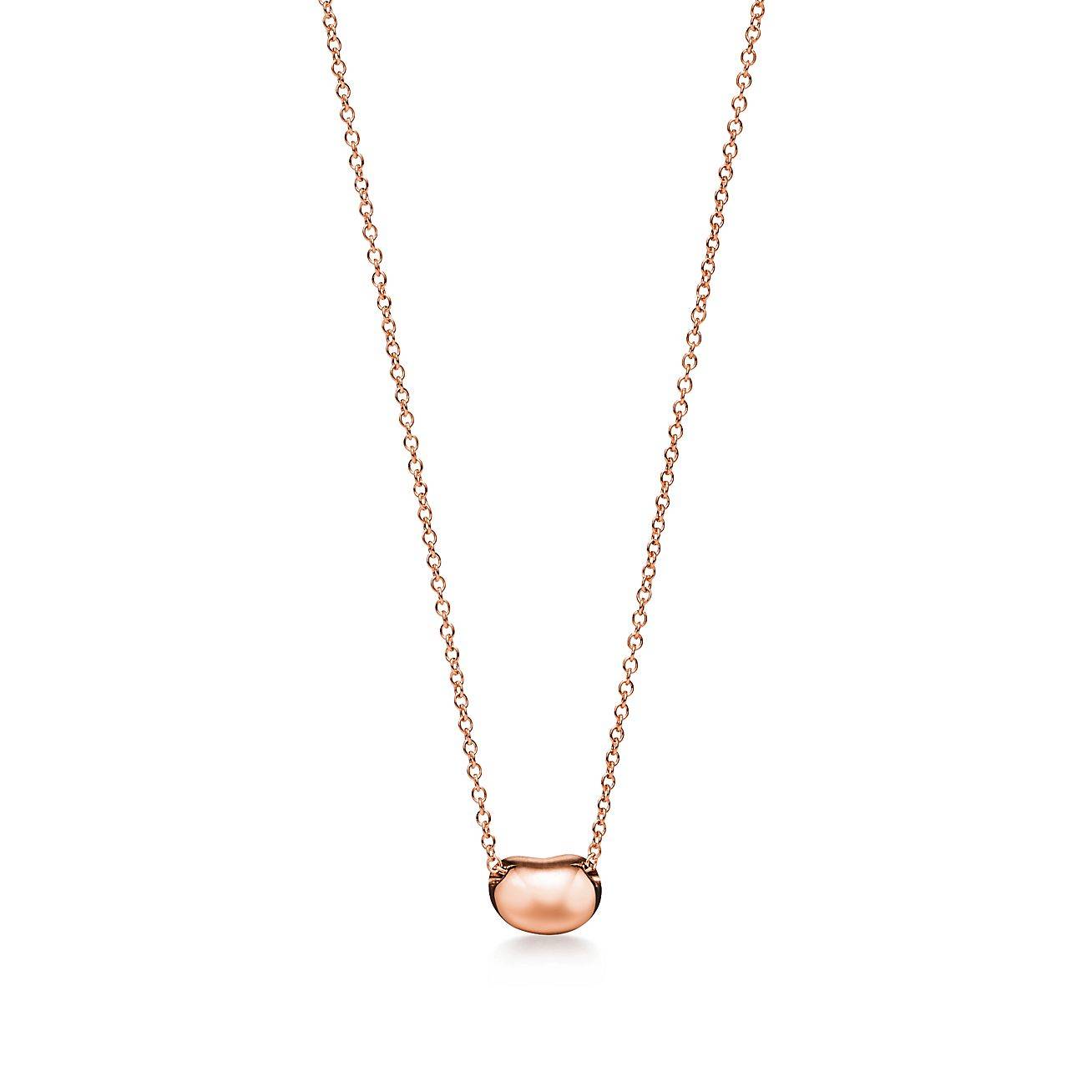 T*f*ny elsa peretti® bean® design pendant in rose gold with pavÉ diamonds, 6.5 mm