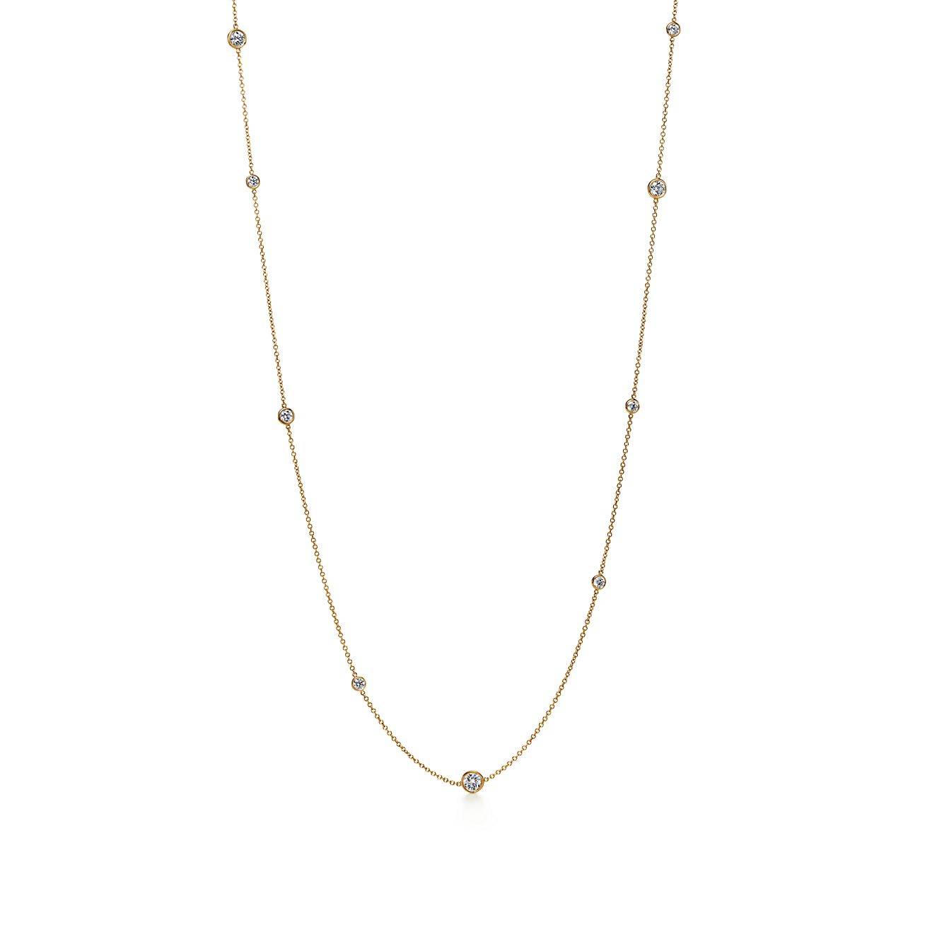 T*f*ny  elsa peretti® diamonds by the yard® sprinkle necklace in yellow gold with diamonds