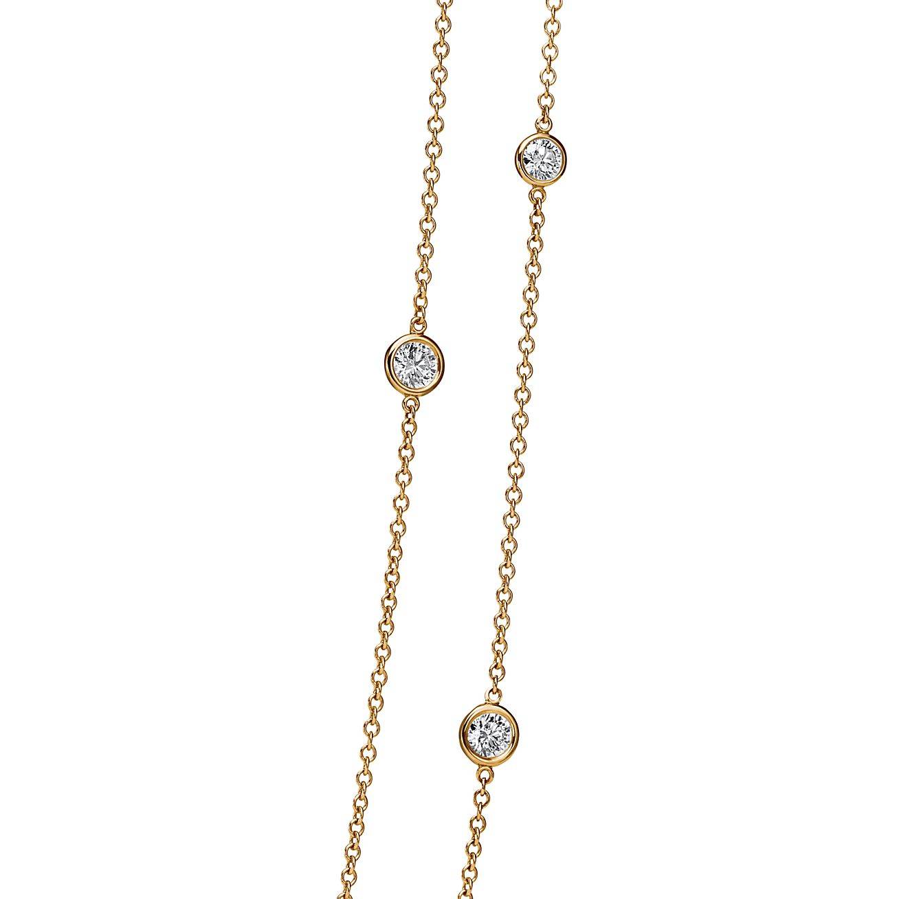 T*f*ny  elsa peretti® diamonds by the yard® sprinkle necklace in yellow gold with diamonds