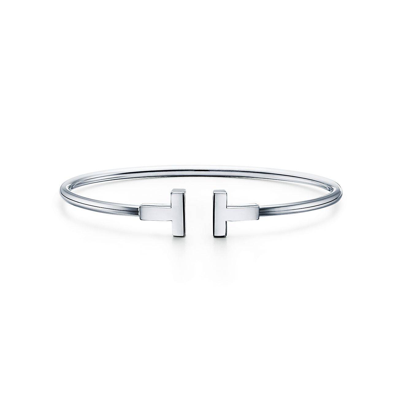 T*f*ny t wire bracelet in 18k white gold