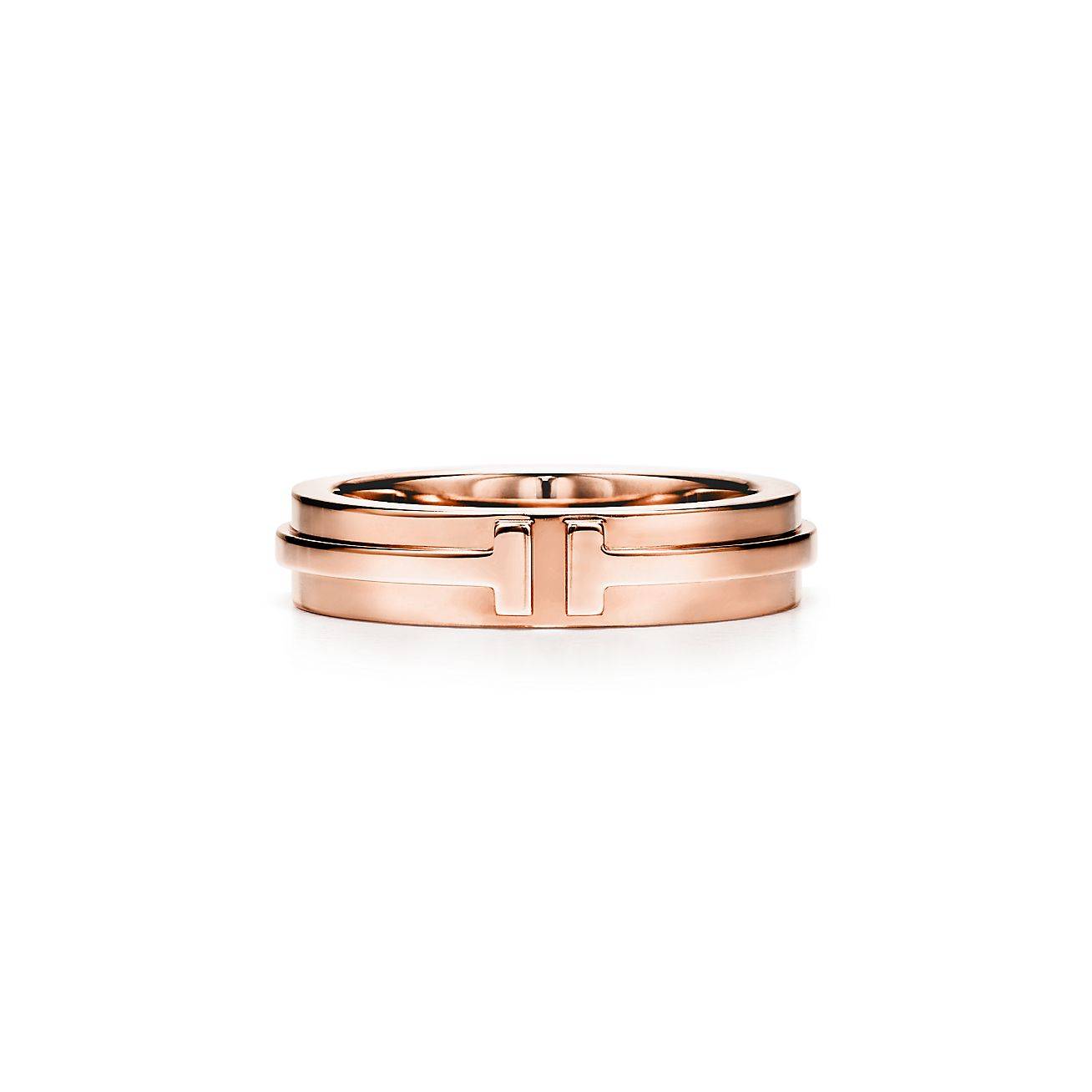 T*f*ny t narrow ring in 18k rose gold