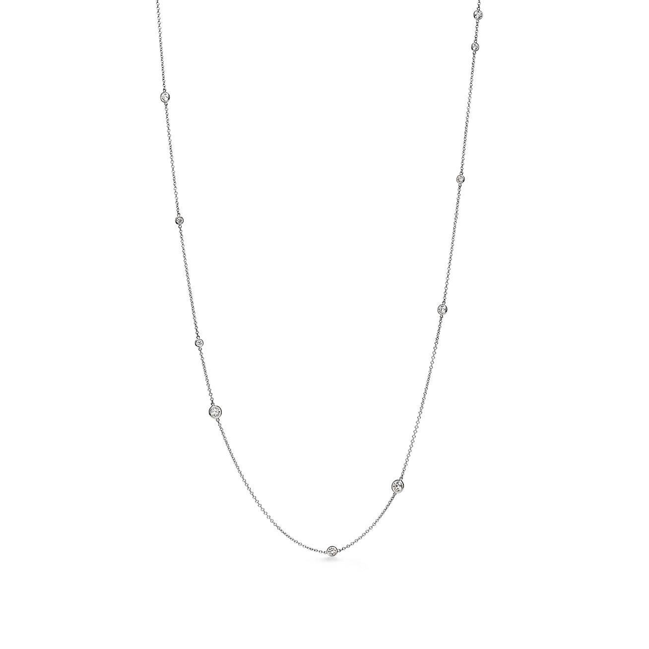 T*f*ny  elsa peretti® diamonds by the yard® sprinkle necklace in platinum with diamonds