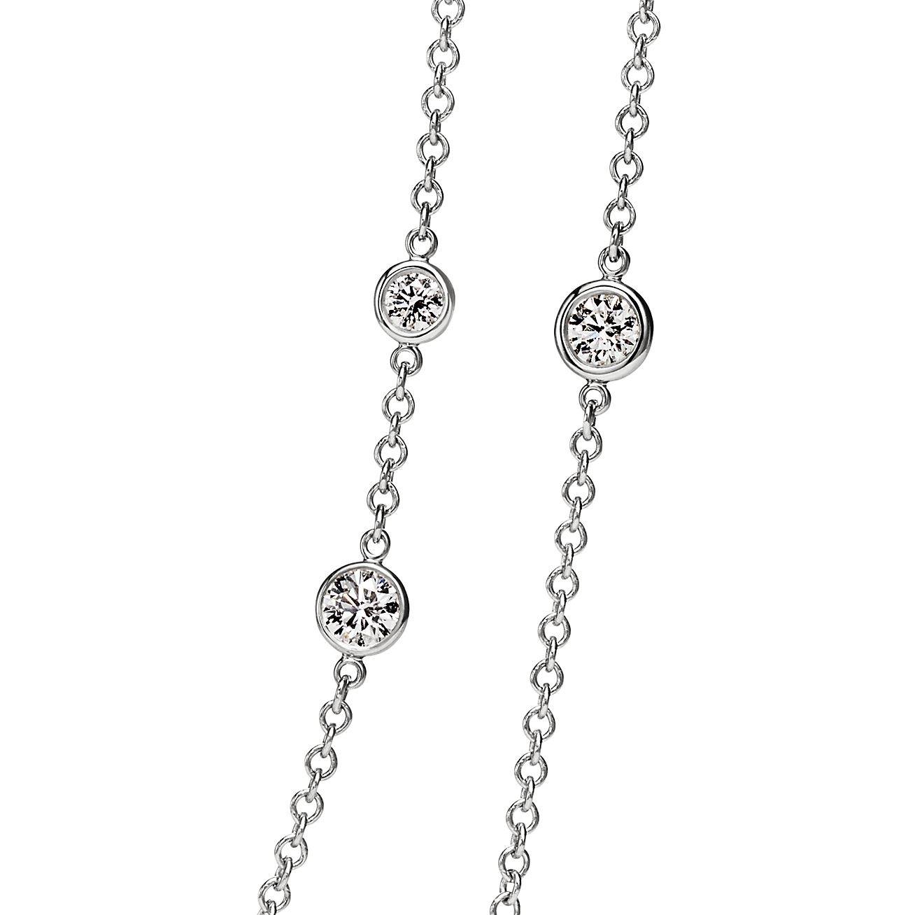 T*f*ny  elsa peretti® diamonds by the yard® sprinkle necklace in platinum with diamonds