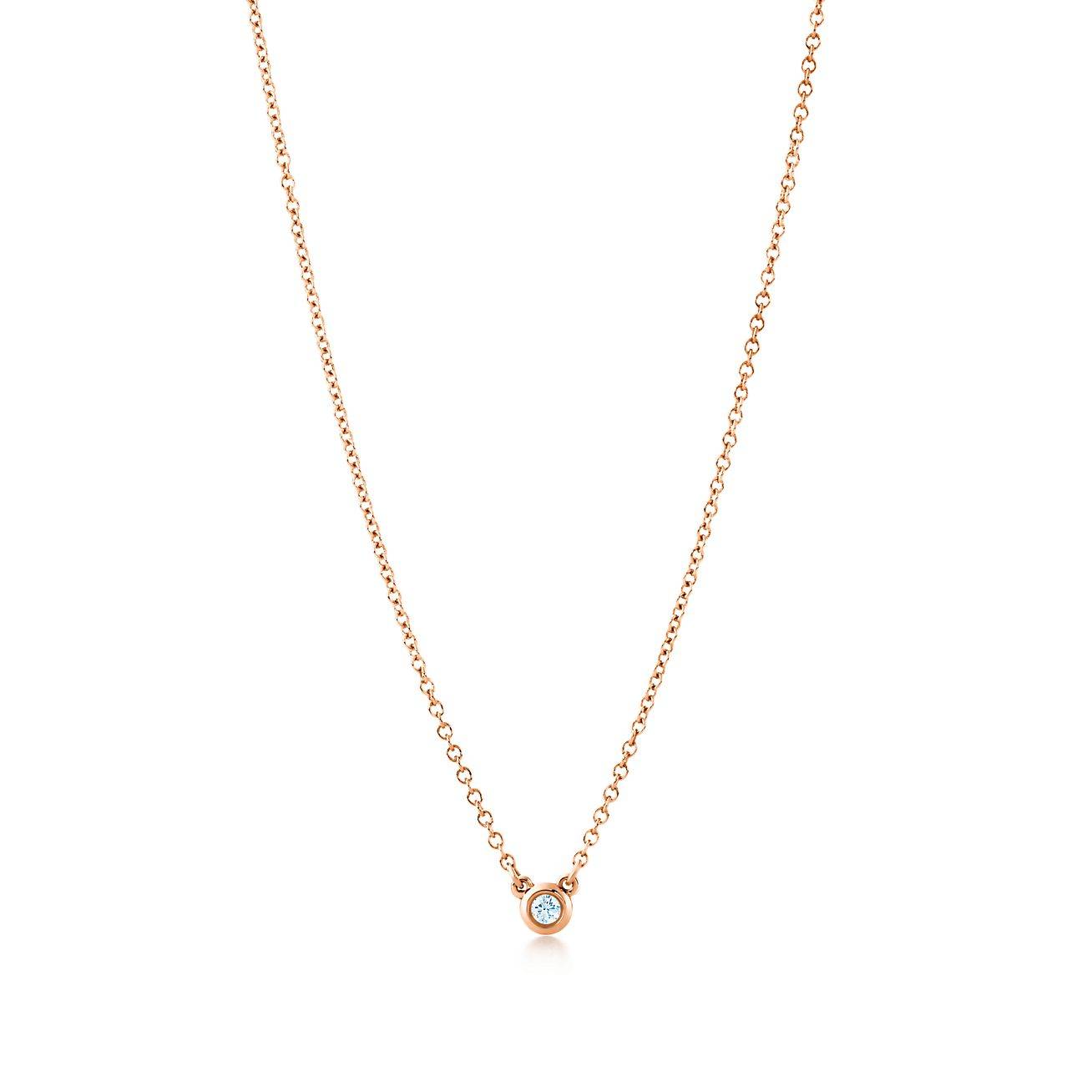 T*f*ny  elsa peretti® diamonds by the yard® single diamond pendant in rose gold