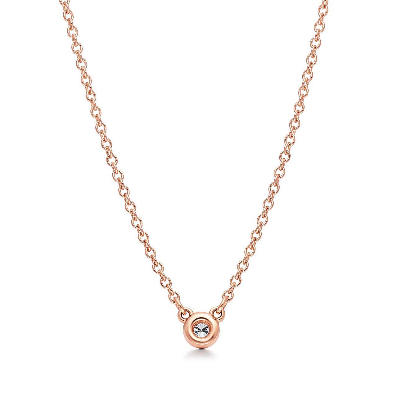 T*f*ny  elsa peretti® diamonds by the yard® single diamond pendant in rose gold