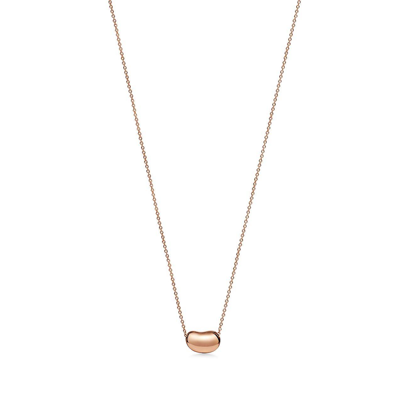 T*f*ny elsa peretti® bean® design pendant in rose gold with diamonds, 12 mm