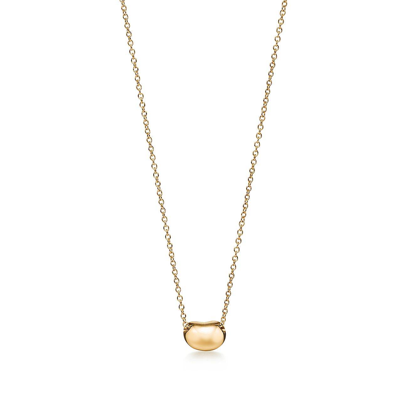 T*f*ny elsa peretti® bean® design pendant in yellow gold with pavÉ diamonds, 6.5 mm