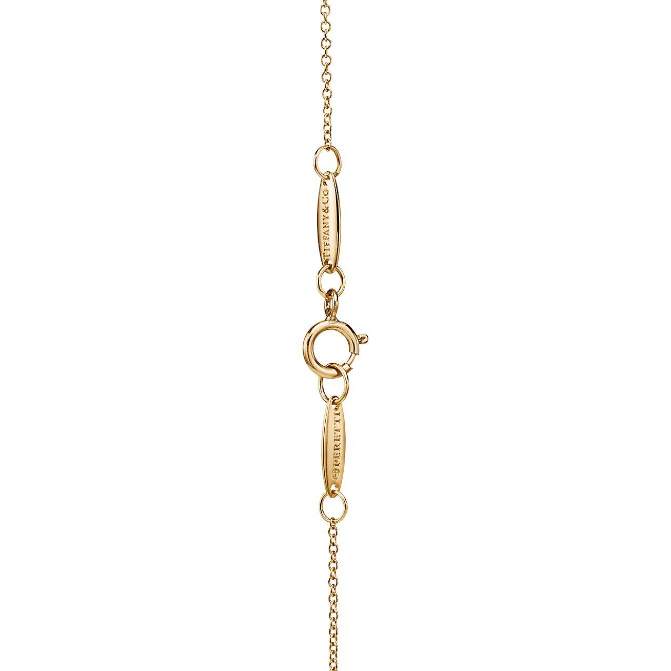 T*f*ny elsa peretti® bean® design pendant in yellow gold with pavÉ diamonds, 6.5 mm