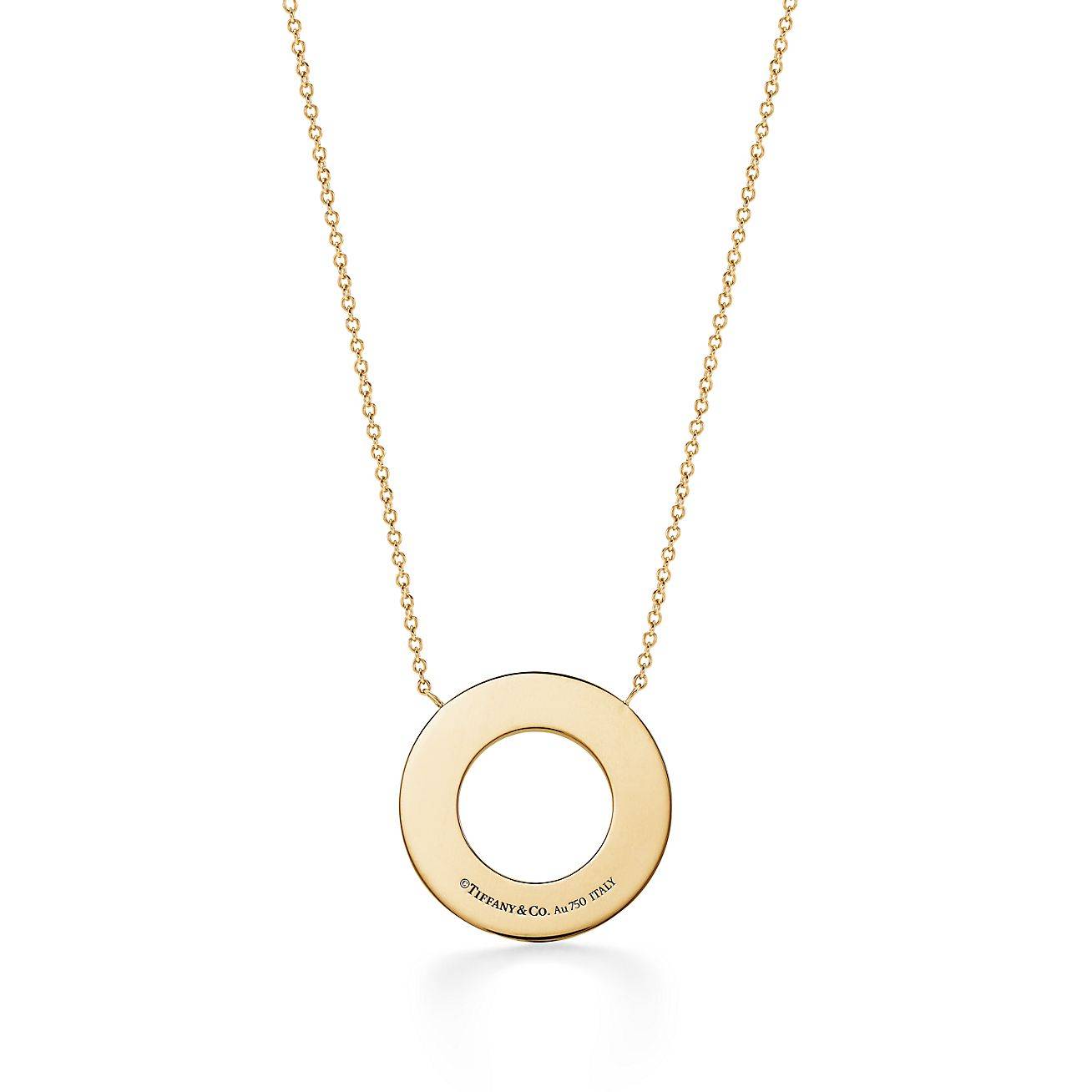 T*f*ny t diamond circle pendant in 18k rose gold