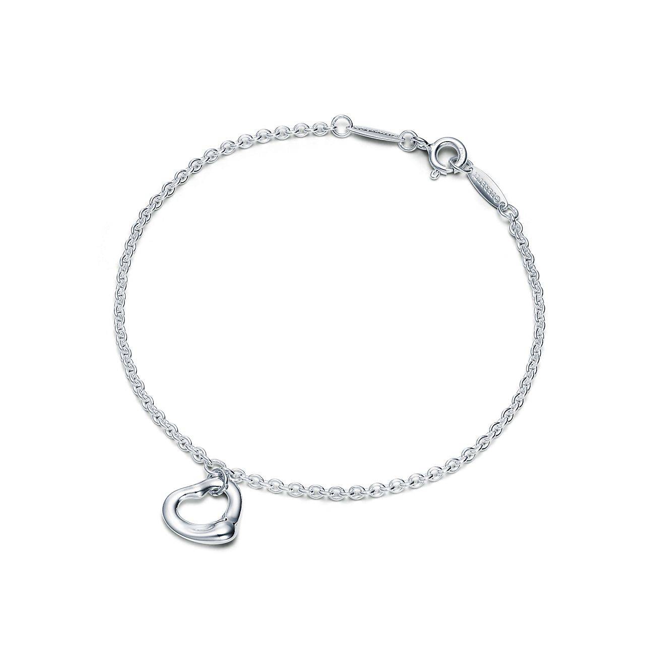 T*f*ny  elsa peretti® open heart bracelet in silver, 11 mm