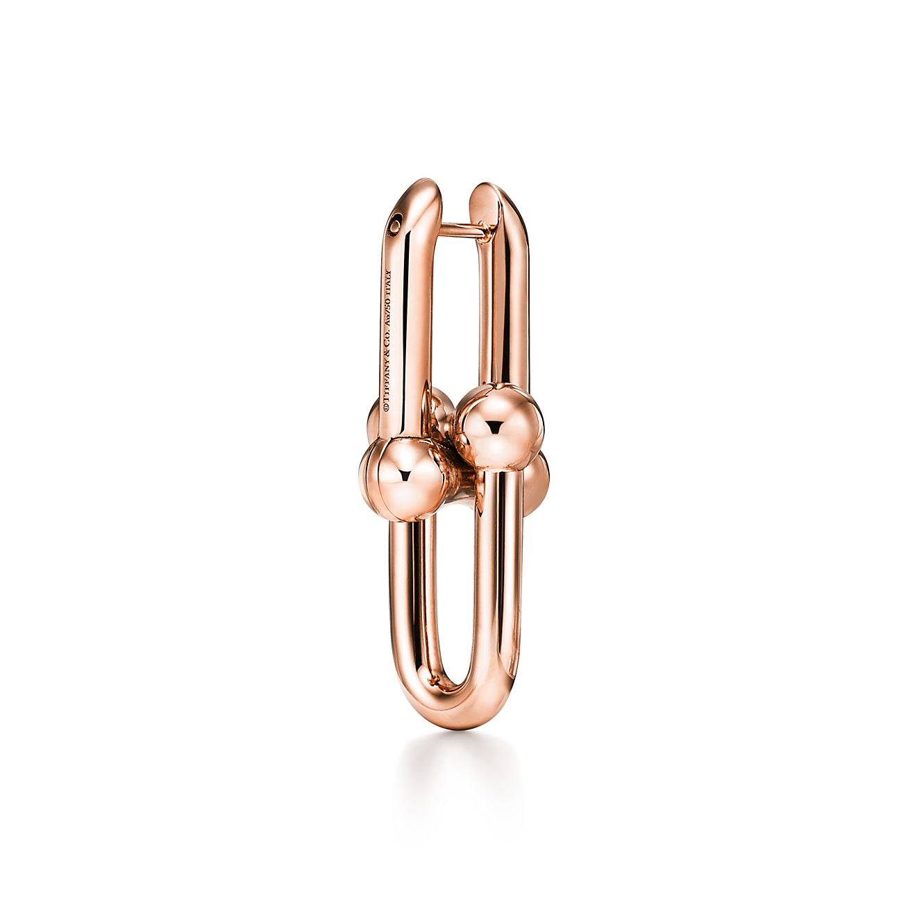 T*f*ny hardwear link earrings in 18k rose gold, small