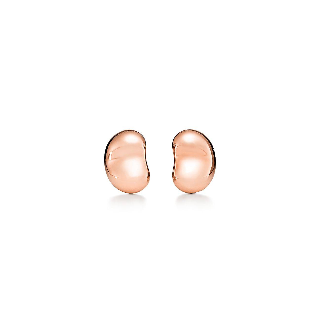 T*f*ny elsa peretti® bean® design earrings in rose gold, 9 mm