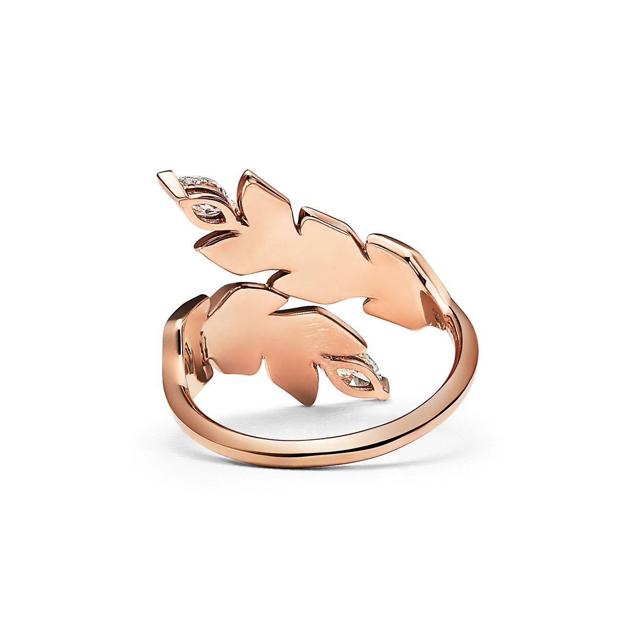 T*f*ny victoria® vine bypass ring in rose gold with diamonds