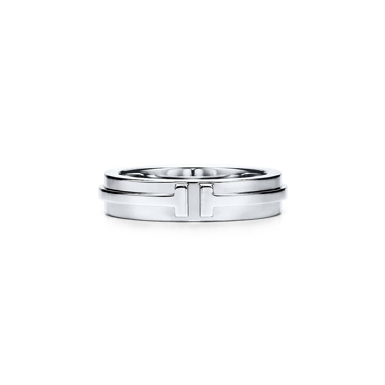 T*f*ny t narrow ring in 18k white gold