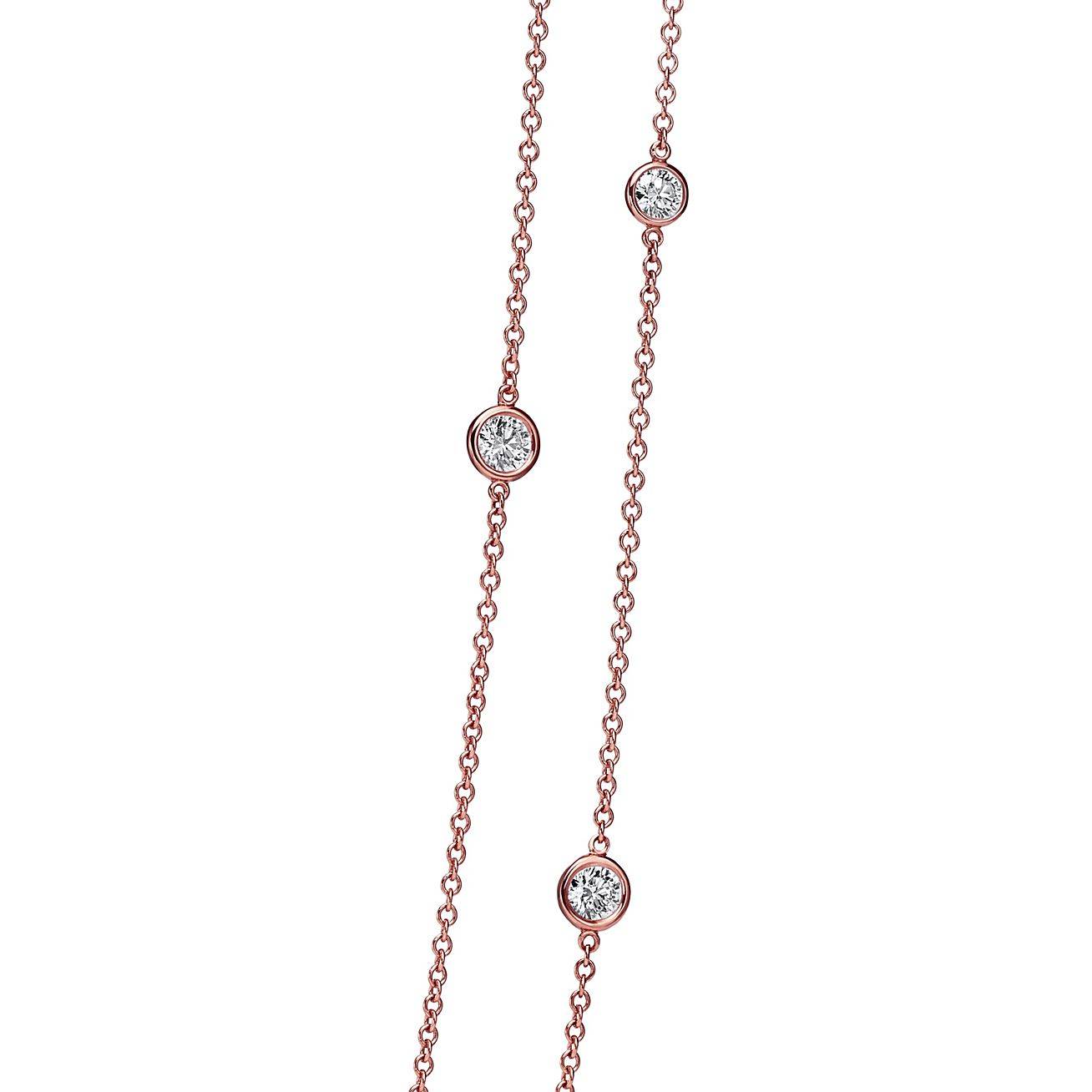 T*f*ny  elsa peretti® diamonds by the yard® sprinkle necklace in rose gold with diamonds