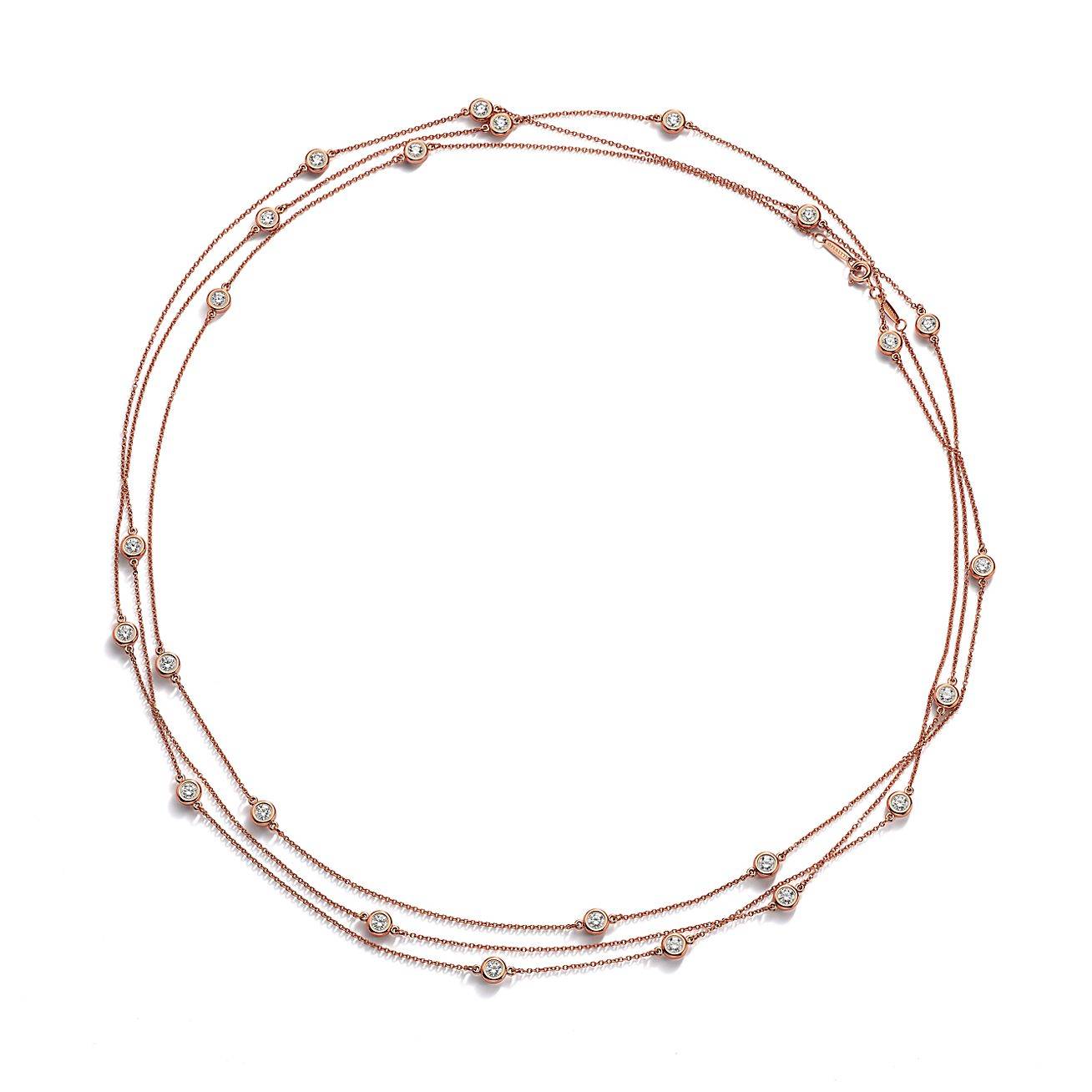 T*f*ny  elsa peretti® diamonds by the yard® sprinkle necklace in rose gold