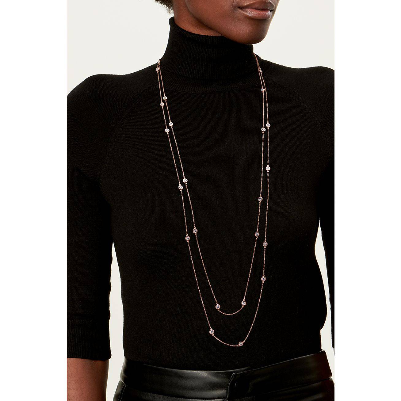 T*f*ny  elsa peretti® diamonds by the yard® sprinkle necklace in rose gold