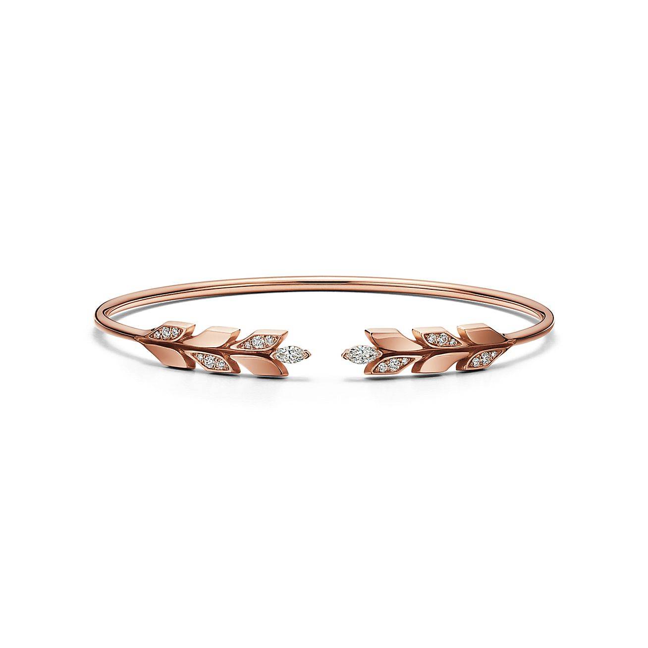 T*f*ny victoria® vine wire bracelet in rose gold with diamonds