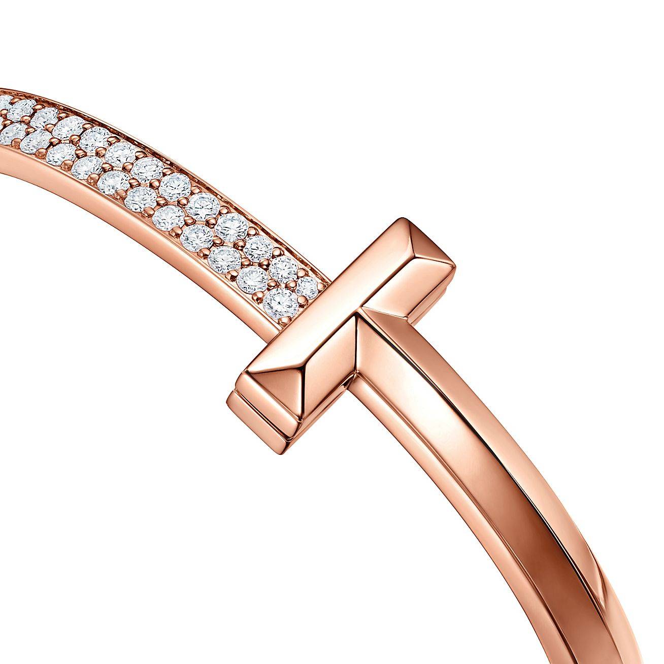 T*f*ny t t1 hinged bangle in rose gold, wide