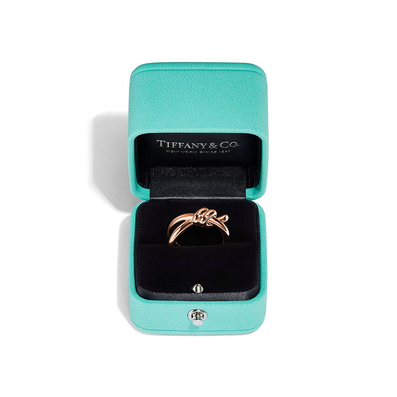 TIFFANY KNOT DOUBLE ROW RING IN ROSE GOLD