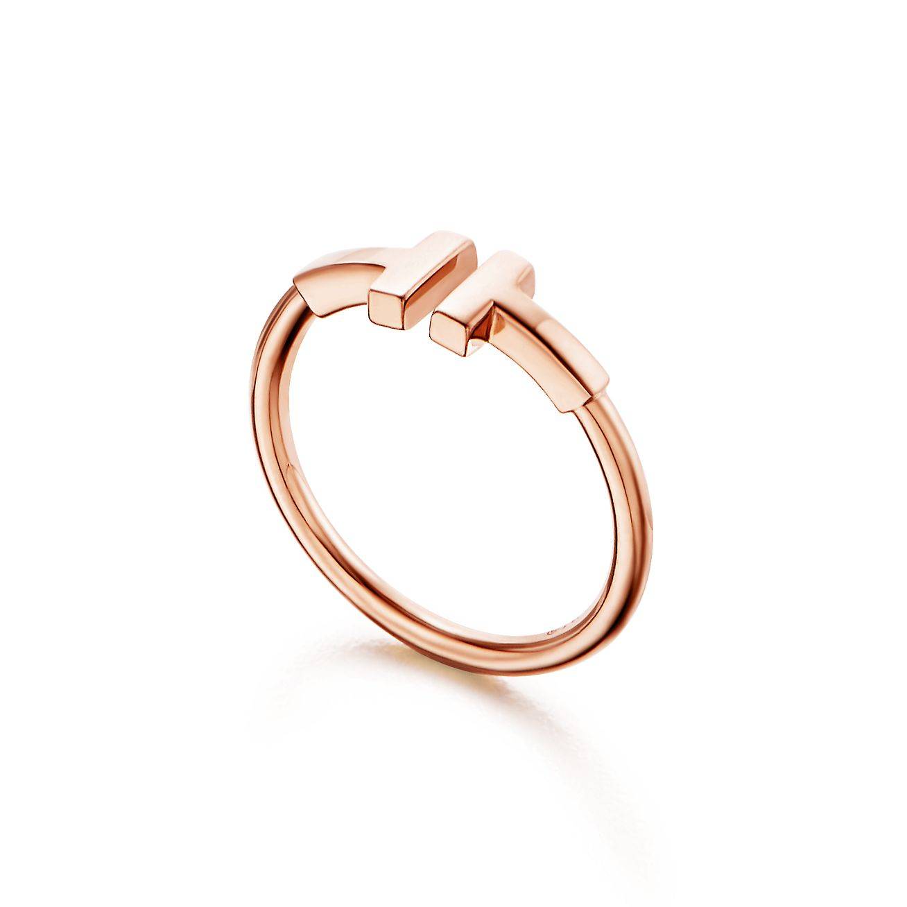 T*f*ny t wire ring in 18k rose gold