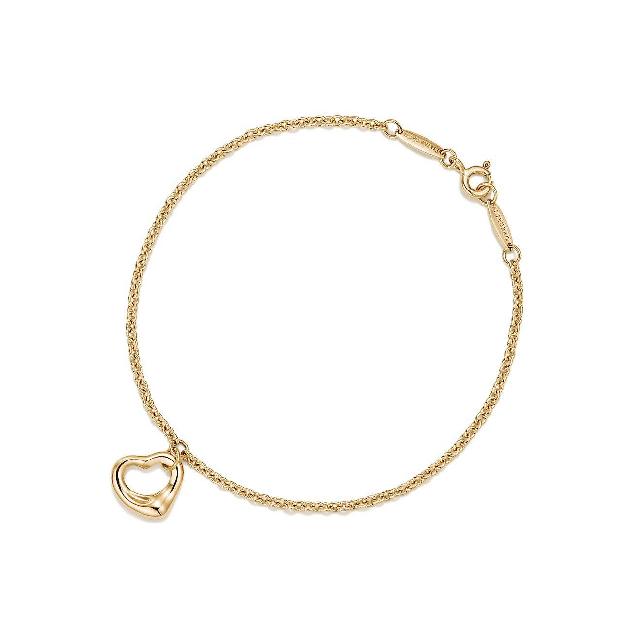 T*f*ny  elsa peretti® open heart bracelet in yellow gold, 11 mm