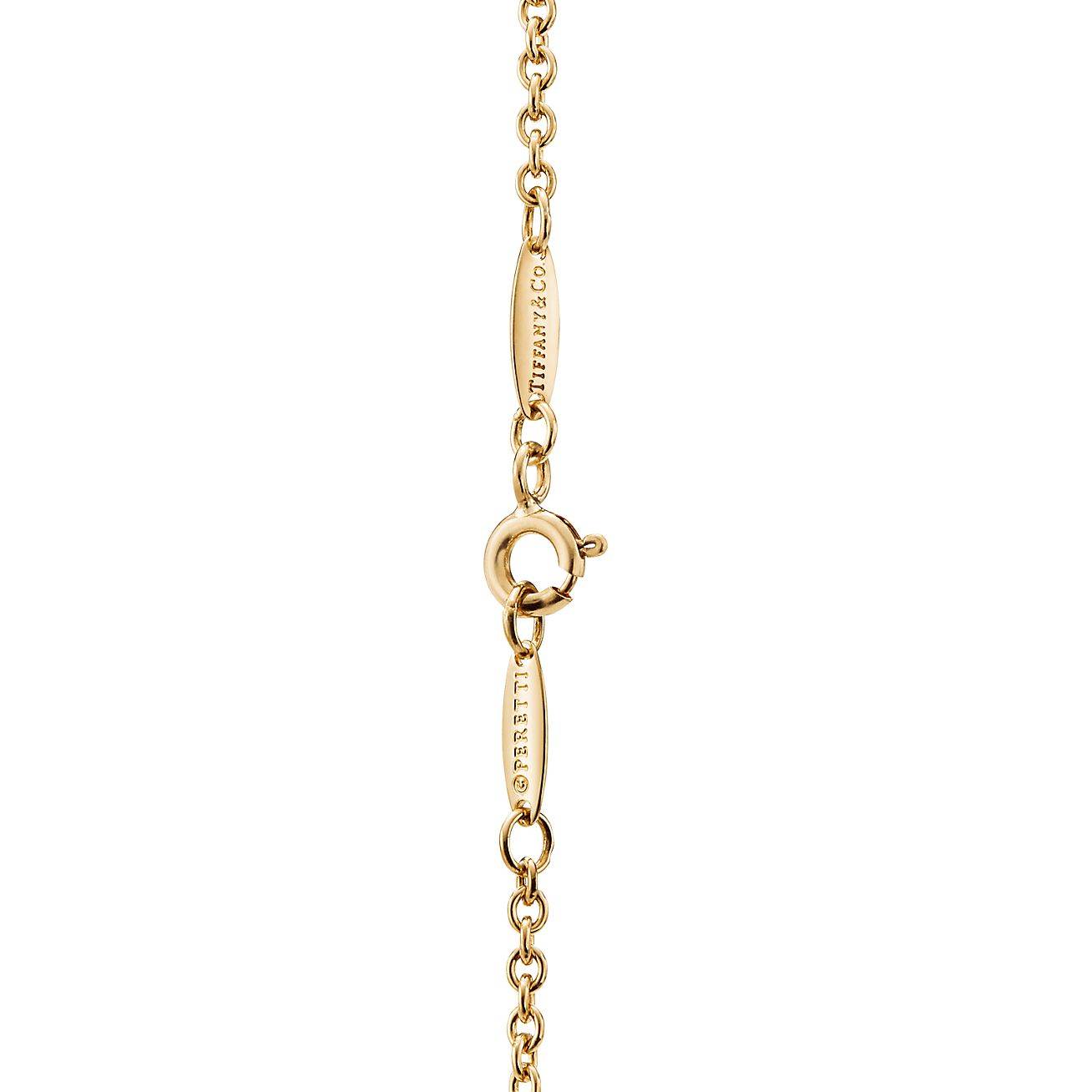 T*f*ny  elsa peretti® open heart bracelet in yellow gold, 11 mm