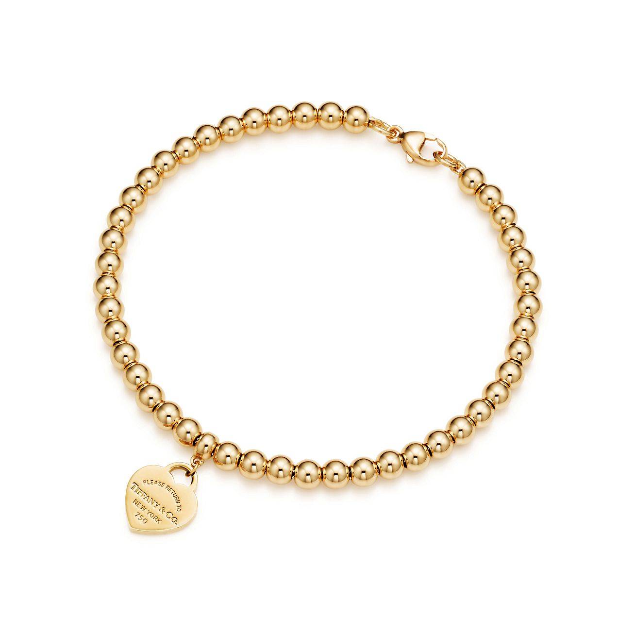 TIFFANY RETURN TO TIFFANY® HEART TAG BEAD BRACELET IN YELLOW GOLD