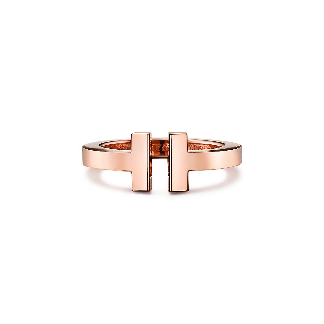 T*f*ny t square ring in rose gold