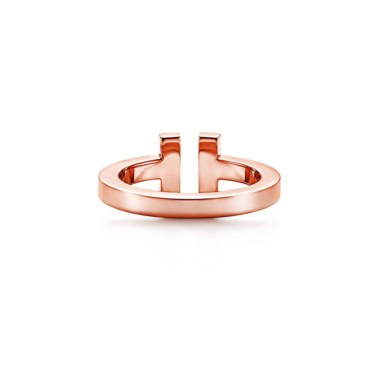 T*f*ny t square ring in rose gold