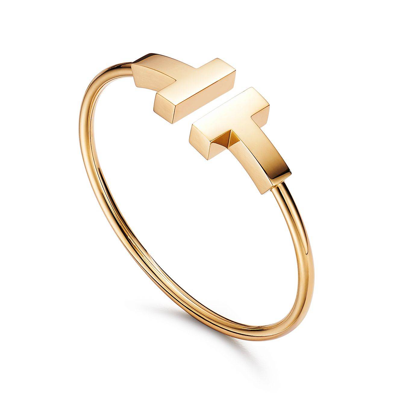 T*f*ny t wide wire bracelet in 18k gold