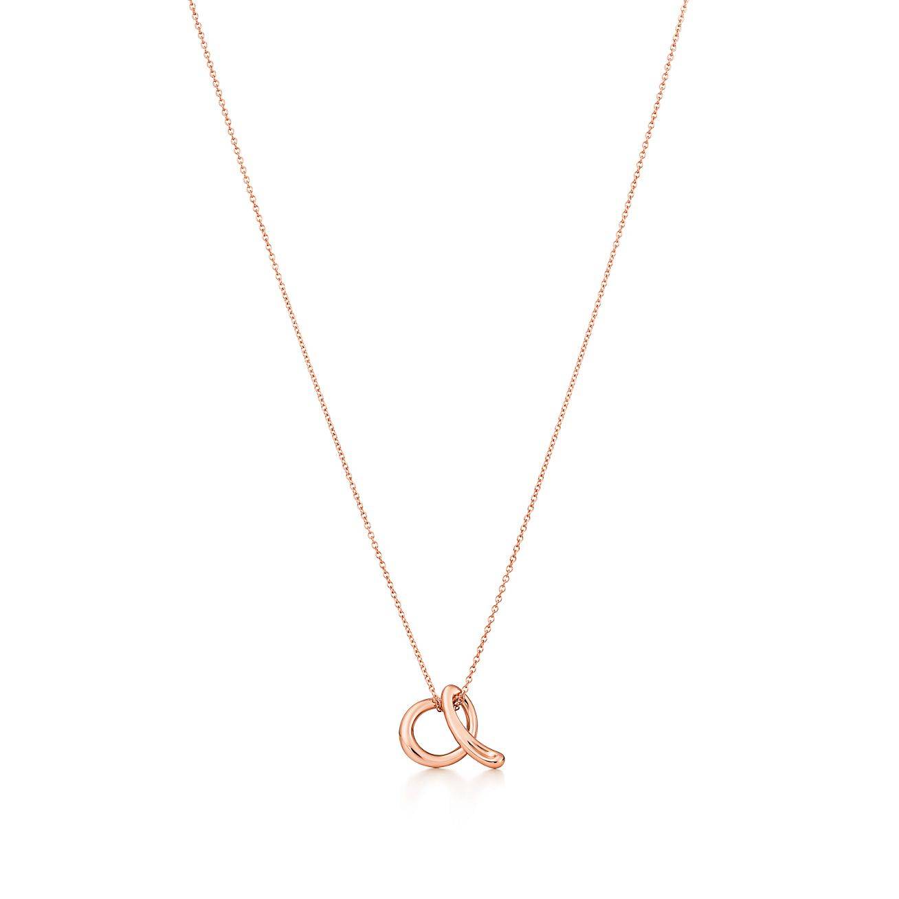 TIFFANY ELSA PERETTI® ALPHABET LETTER A PENDANT IN ROSE GOLD, MINI