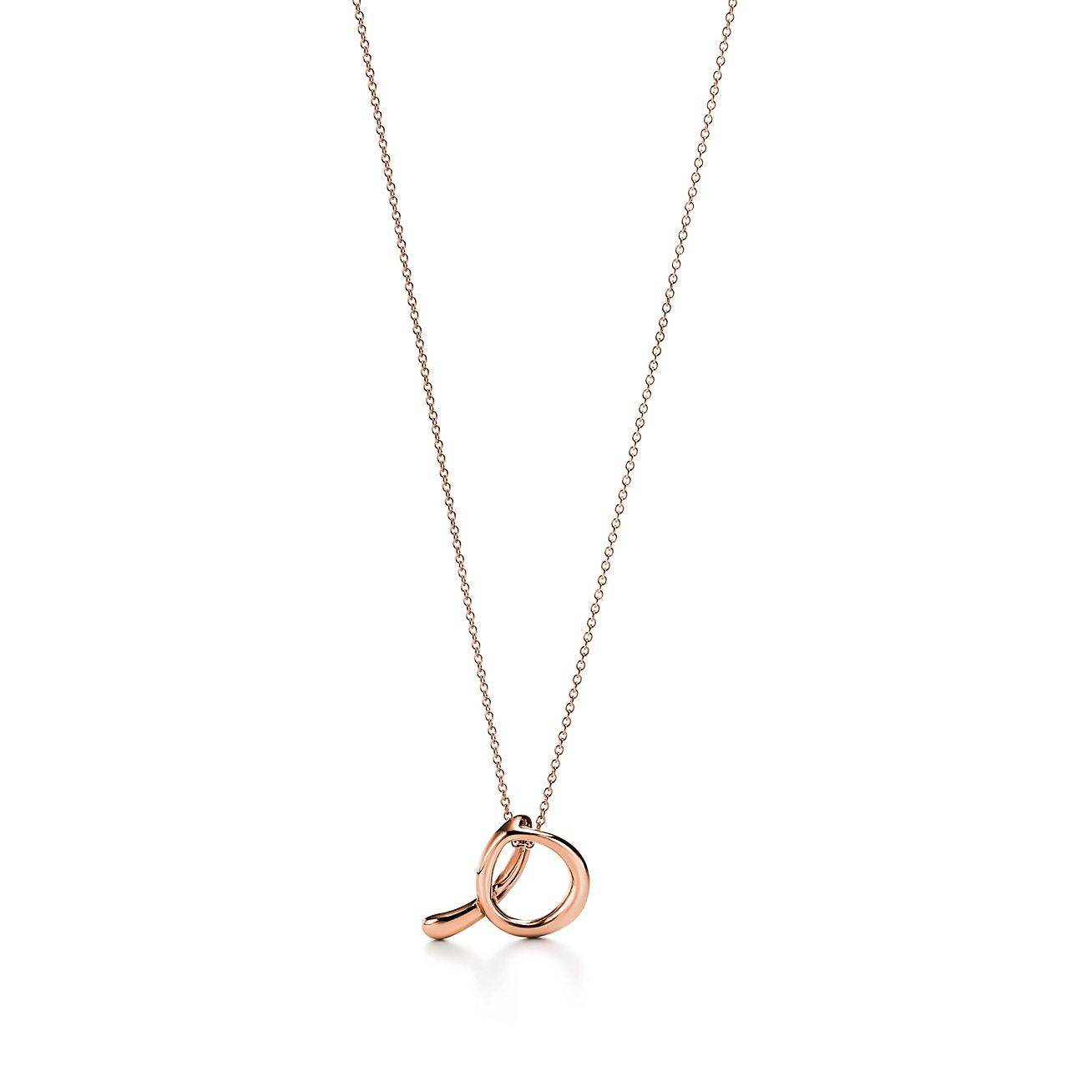 T*f*ny  elsa peretti® letter a pendant in 18k rose gold with diamonds