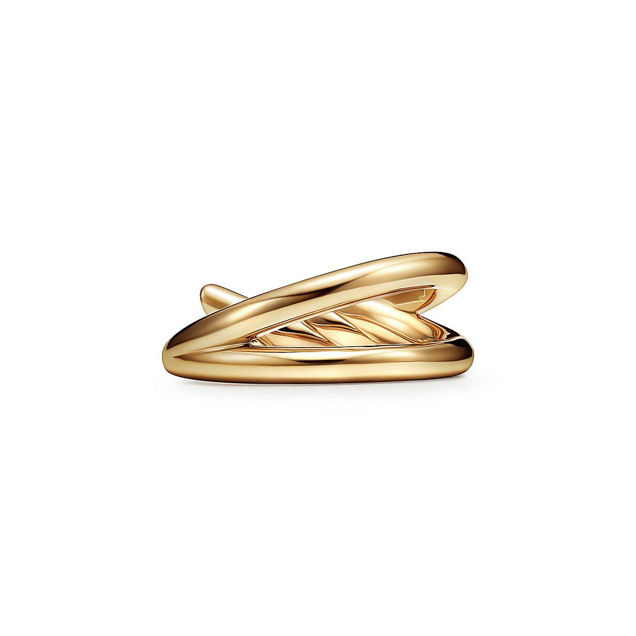 T*f*ny knot double row ring in yellow gold