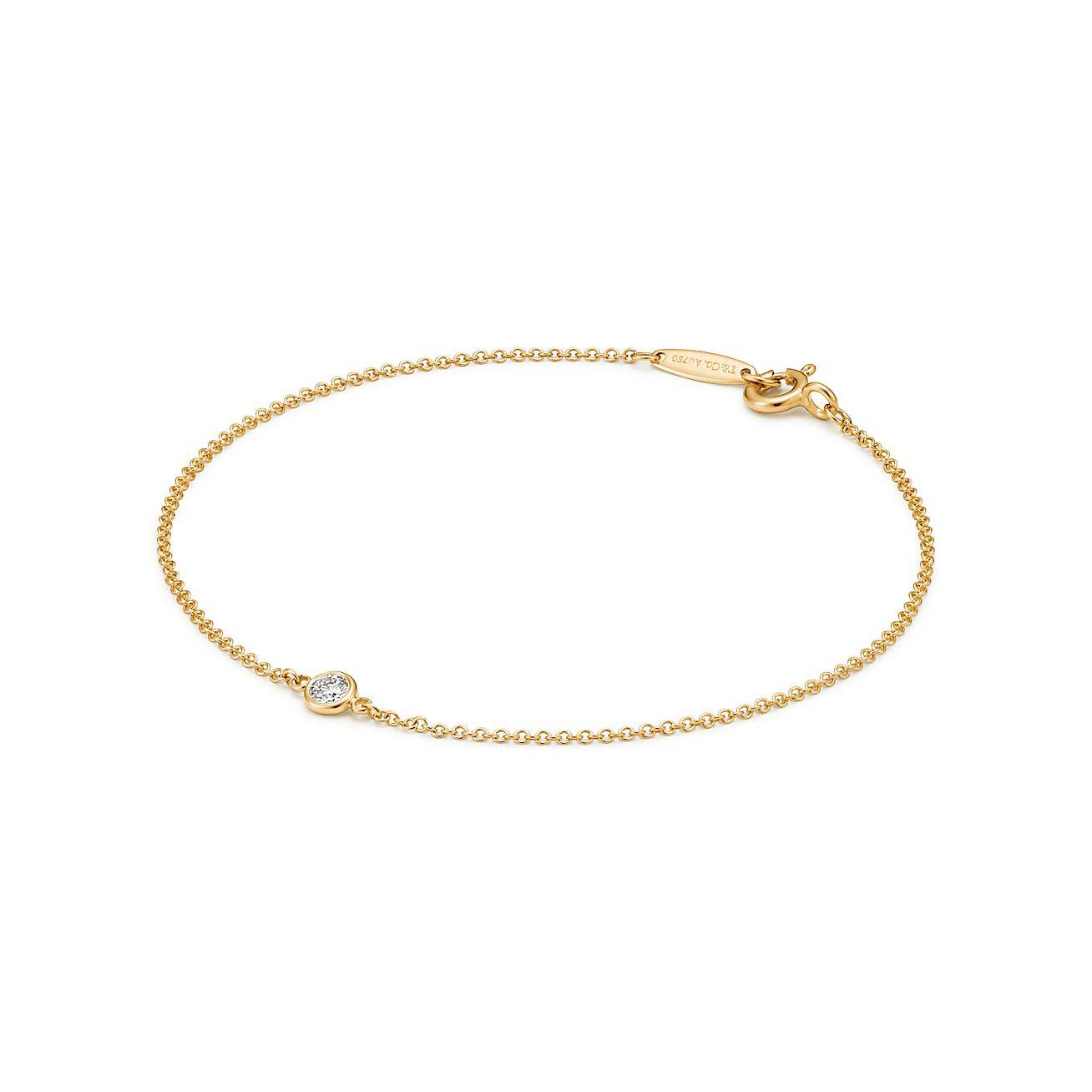 T*f*ny  elsa peretti® diamonds by the yard® single diamond bracelet in yellow gold