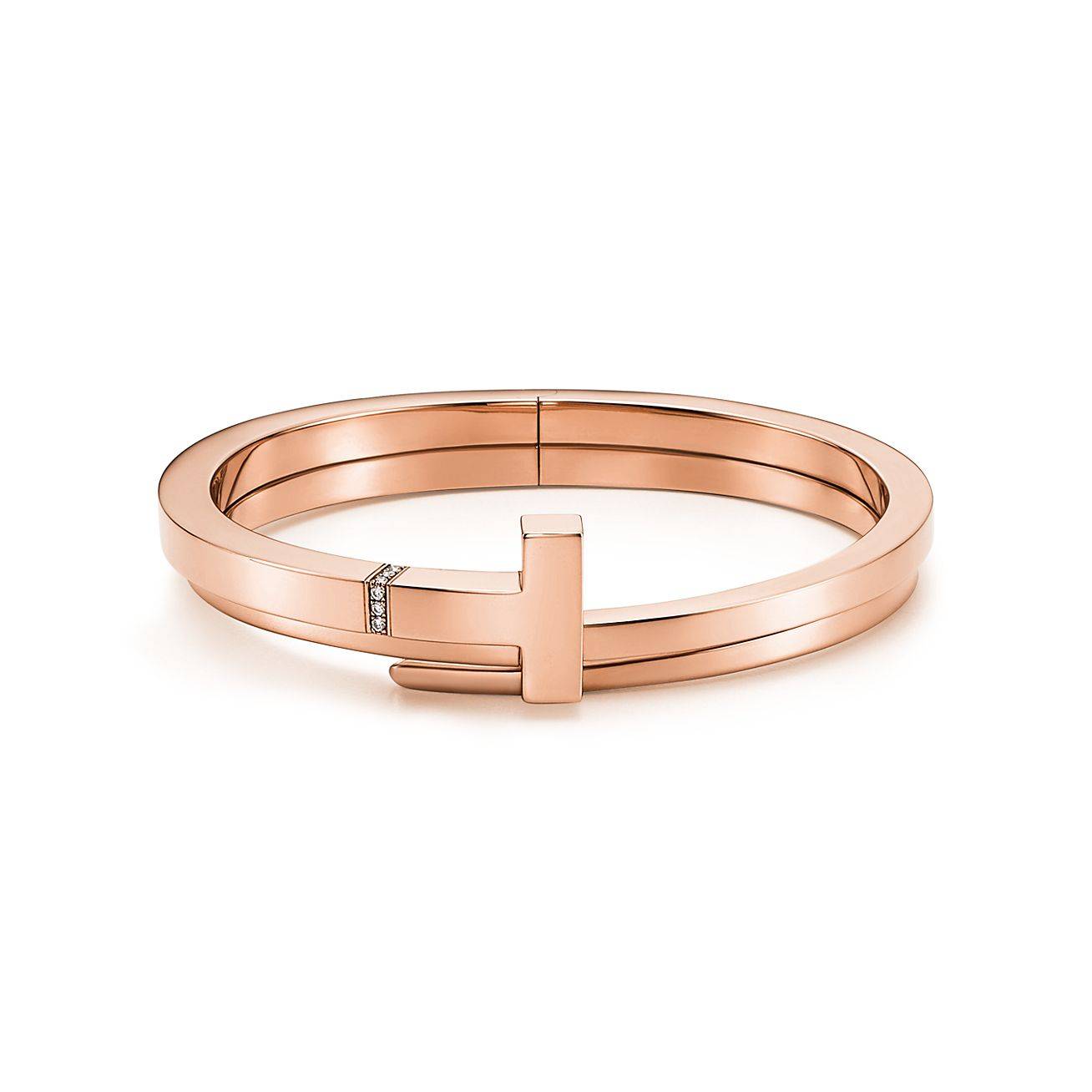 T*f*ny t diamond square wrap bracelet in 18k rose gold