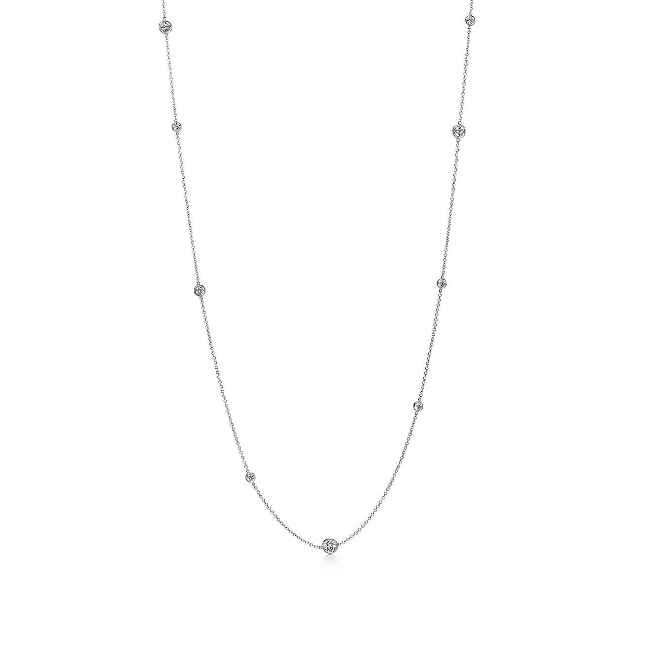 T*f*ny  elsa peretti® diamonds by the yard® sprinkle necklace in platinum with diamonds