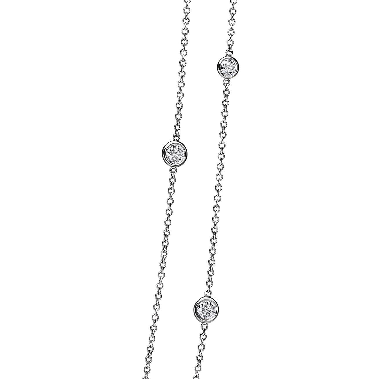 T*f*ny  elsa peretti® diamonds by the yard® sprinkle necklace in platinum with diamonds