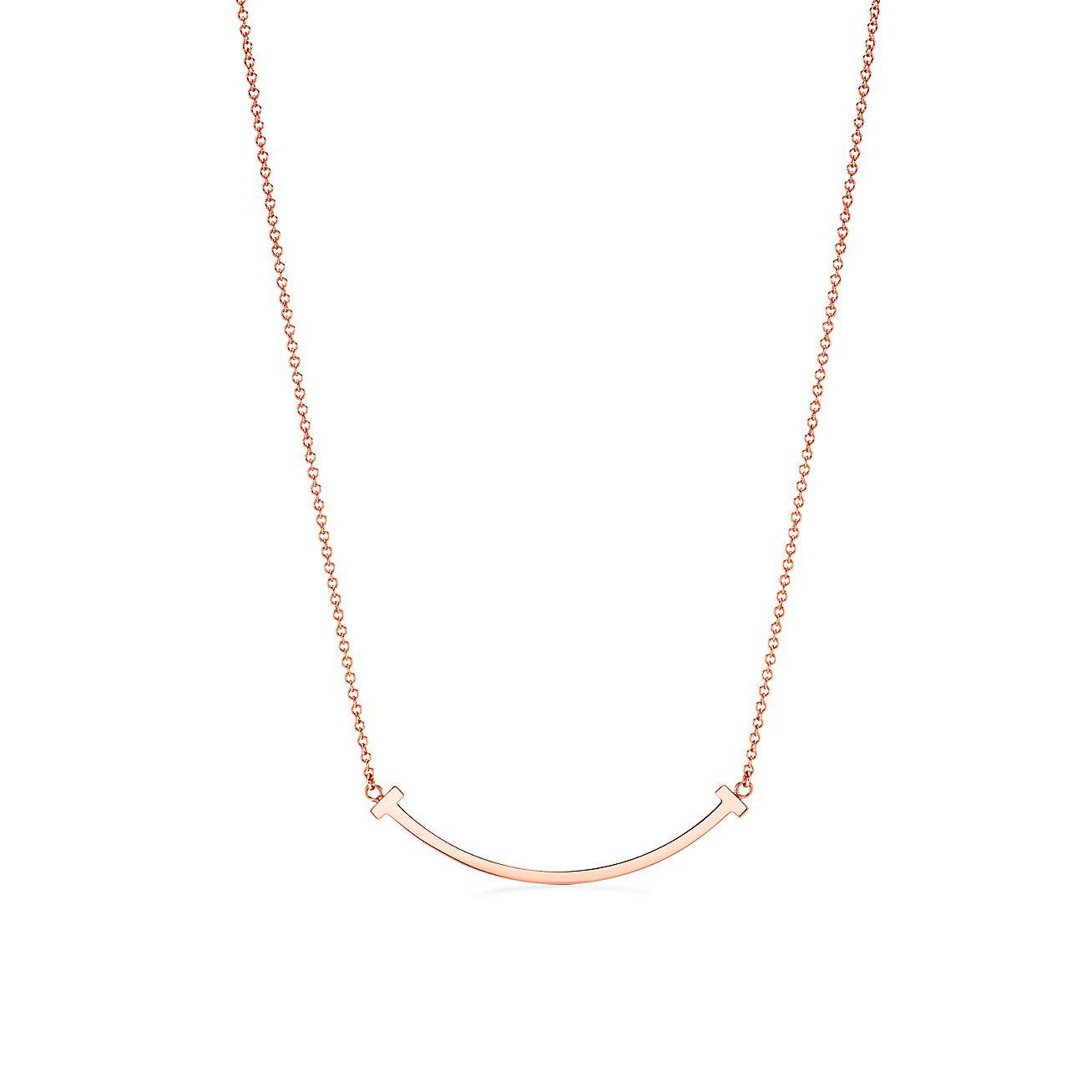 T*f*ny t smile pendant in rose gold, small