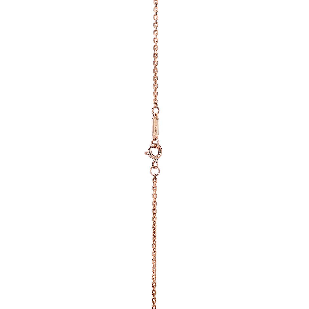 T*f*ny t mother-of-pearl station necklace in 18k rose gold, 34