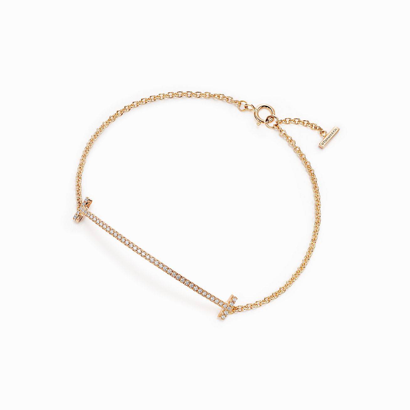 T*f*ny t smile bracelet in yellow gold with diamonds