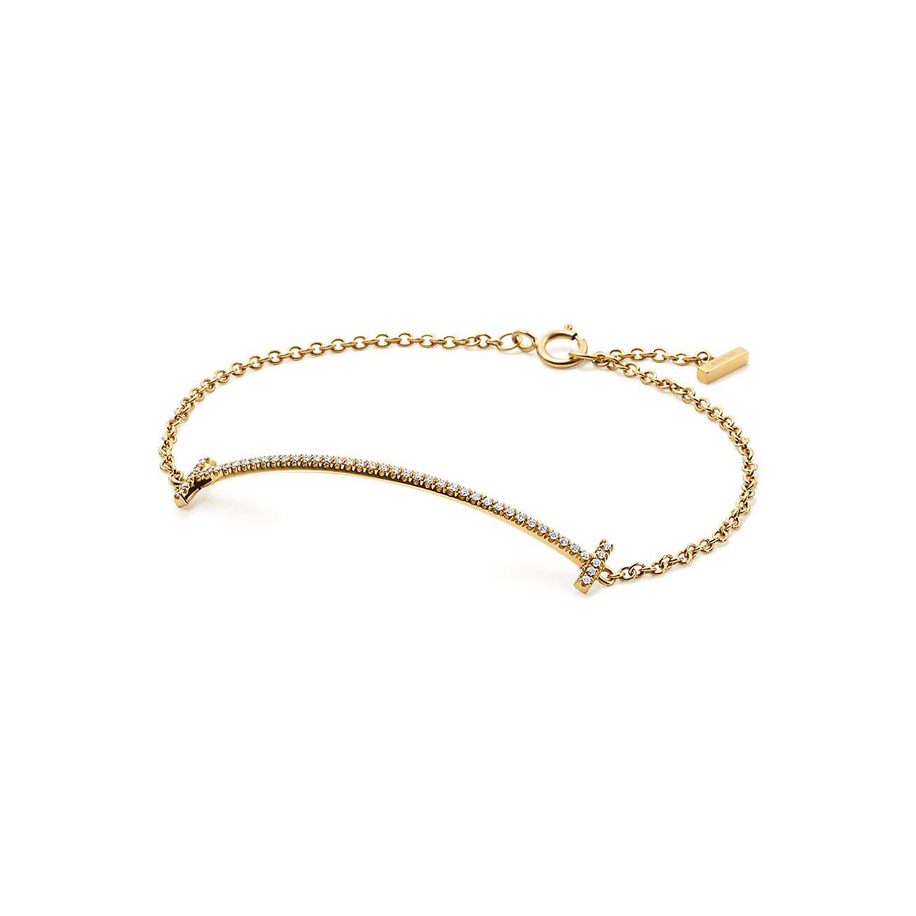 T*f*ny t smile bracelet in yellow gold with diamonds