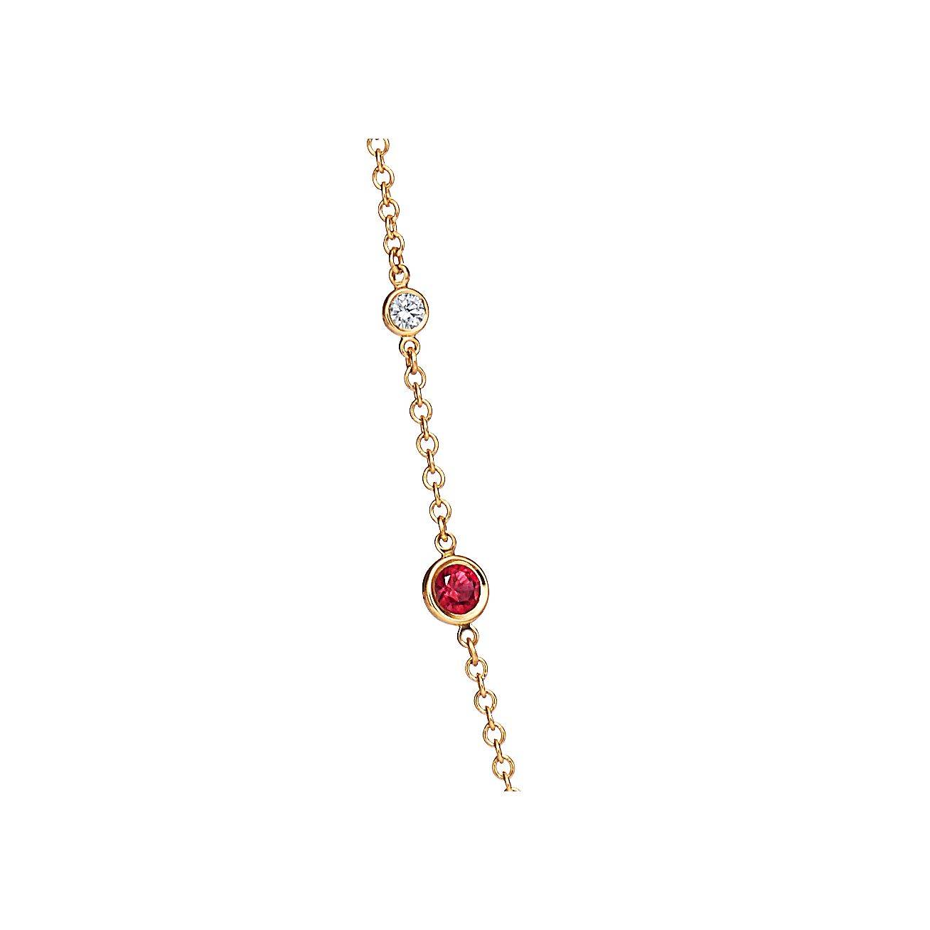 T*f*ny elsa peretti® color by the yard sprinkle necklace in gold with rubies and diamonds