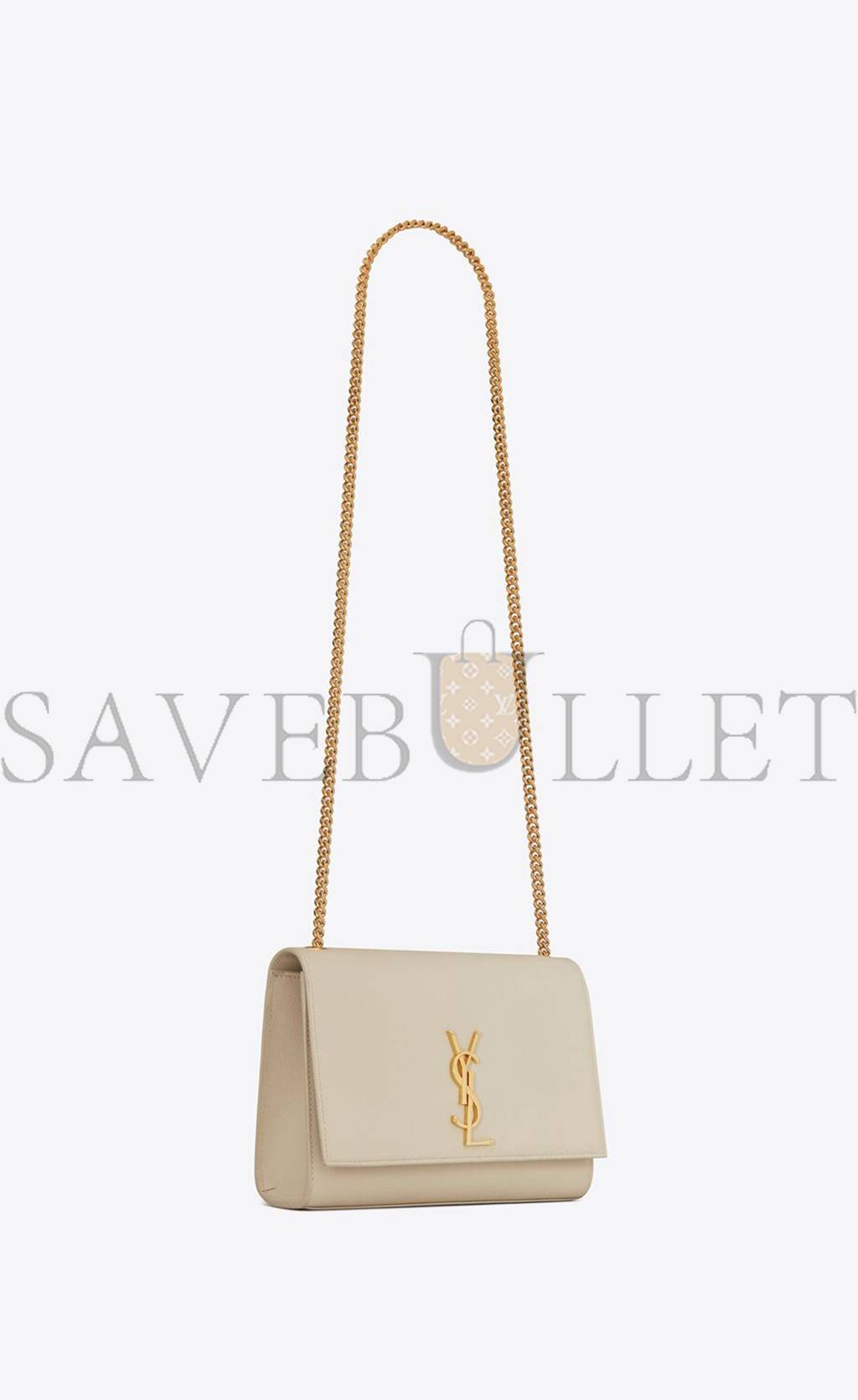 YSL KATE MEDIUM CHAIN BAG IN GRAIN DE POUDRE EMBOSSED LEATHER 364021BOW0J9207 (24*14.5*5.5cm)