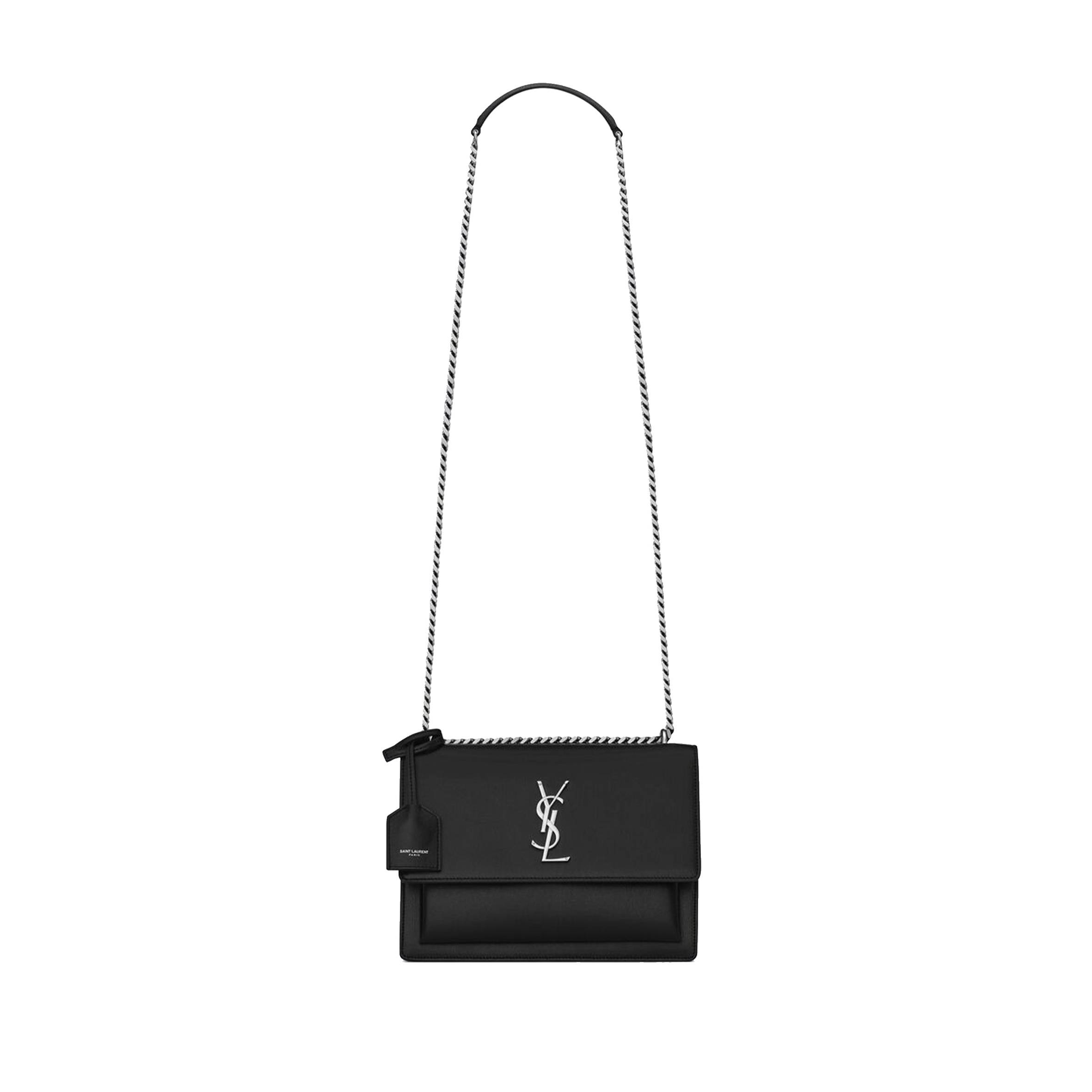 YSL SUNSET MEDIUM CHAIN BAG IN SMOOTH LEATHER 442906D420N1000 (22*16*6.5cm)