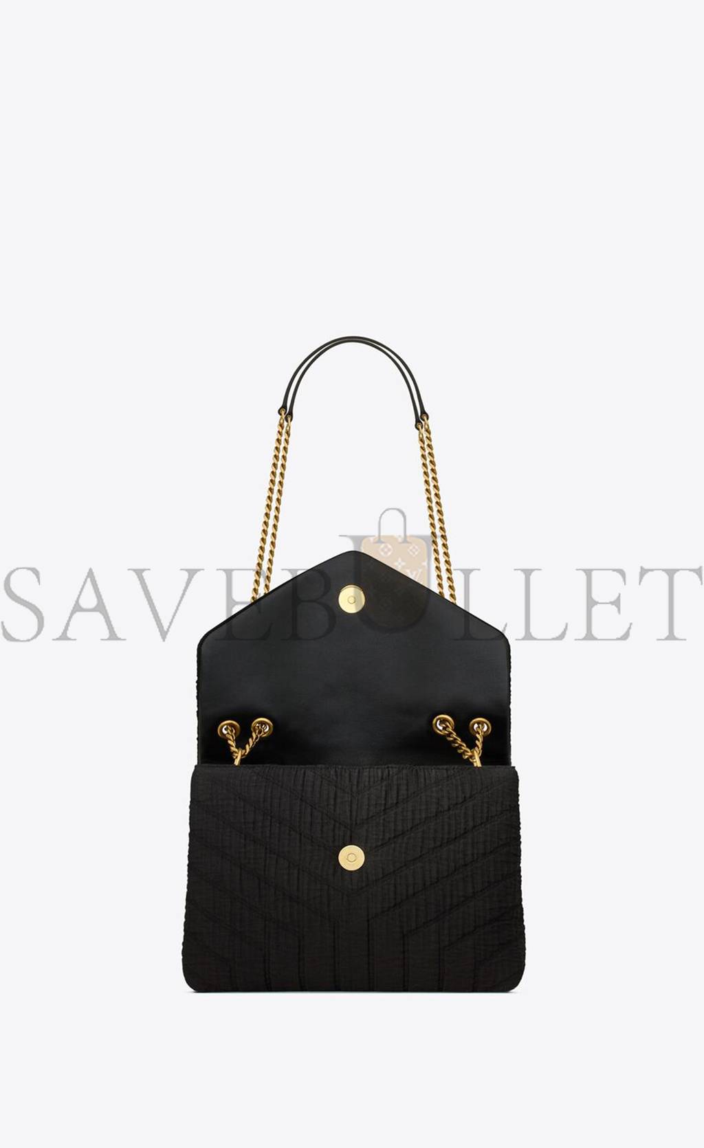 YSL LOULOU SMALL IN QUILTED "Y" COTTON 494699FABQ91000 (23*17*9cm)