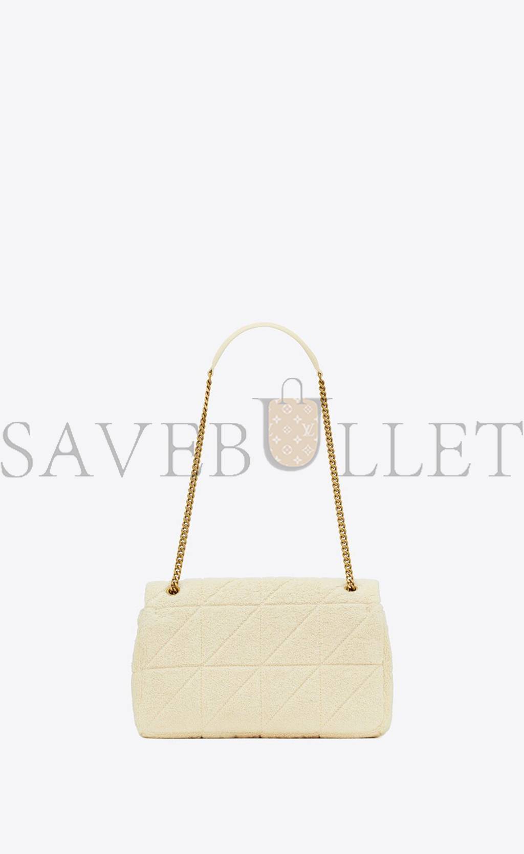 YSL JAMIE MEDIUM CHAIN BAG IN TERRY CLOTH 735035FABKT9381 (24*15.5*6.5cm)