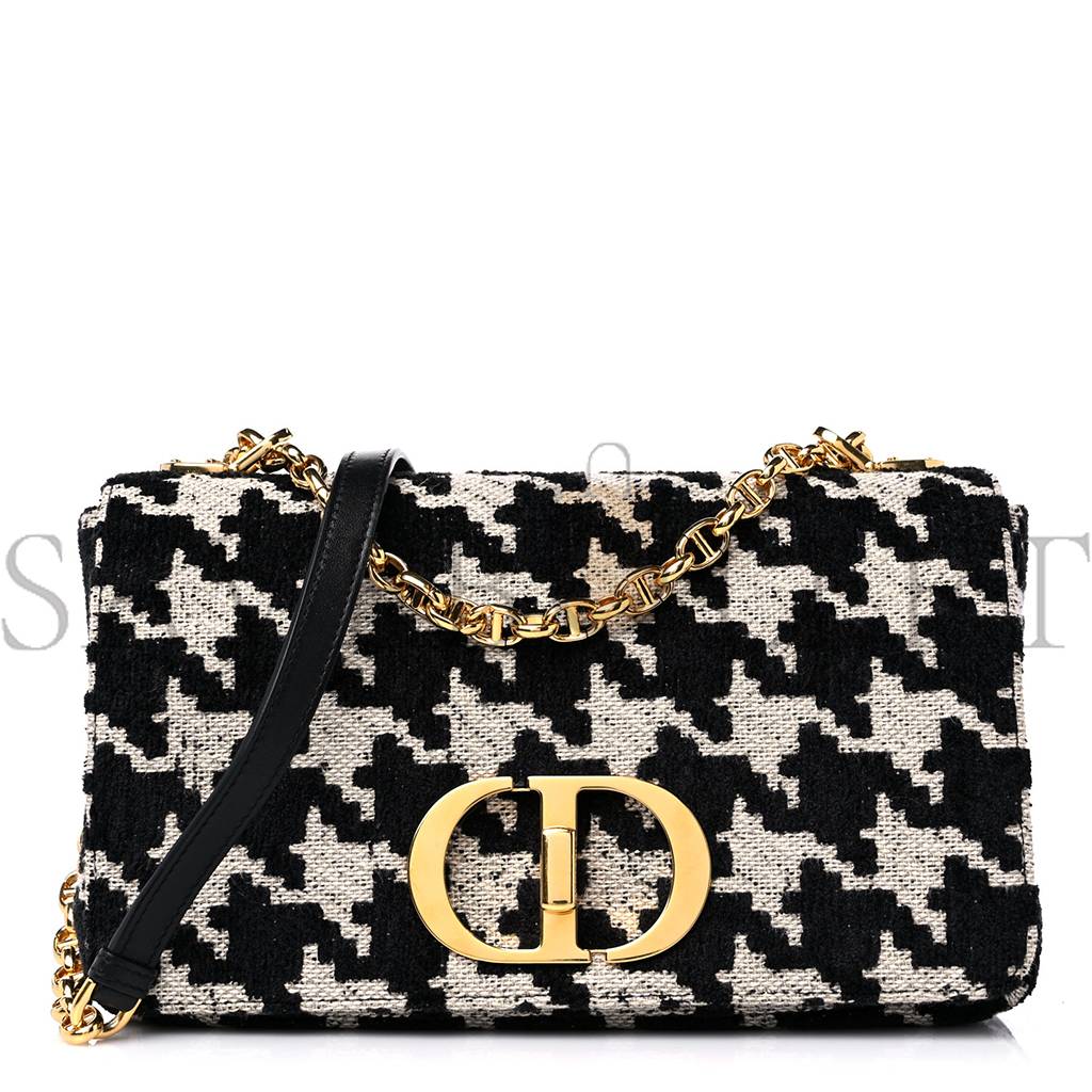 D*or technical canvas macro houndstooth medium caro bag black white (25*15*8.9cm)